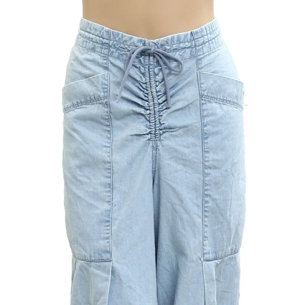Free People Castaway Slouchy Pull-On Jeans Pants Wide Leg Cotton M/L New 281260 - Picture 6 of 8
